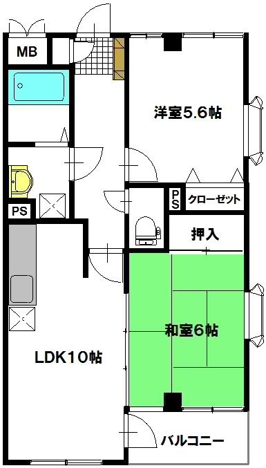 フォルトゥーナ新検見川(2LDK/3階)の間取り写真