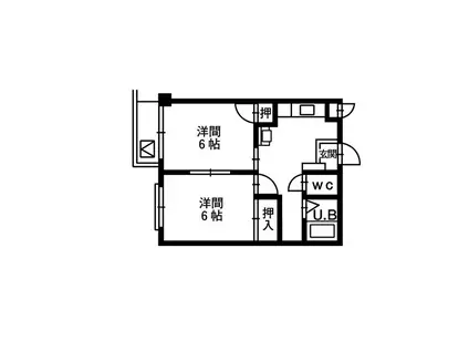 フローラルハイツ(2K/3階)の間取り写真