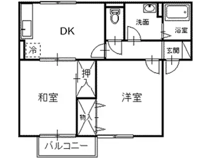 セジュール新井田1(2DK/2階)の間取り写真