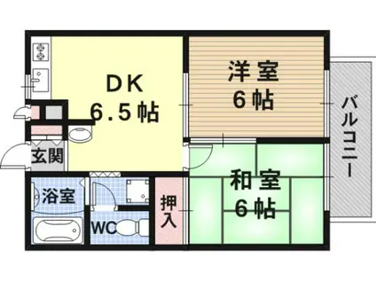 エステートピア三福(2DK/2階)の間取り写真
