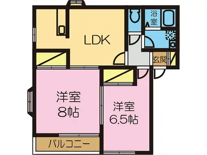 メゾンファイブA(2LDK/1階)の間取り写真