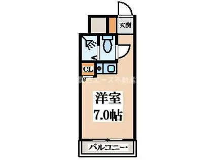 小若江スカイハイツ(ワンルーム/4階)の間取り写真