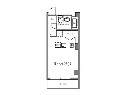 TSFLAT(ワンルーム/6階)の間取り写真