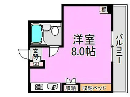 グローリア高井田(ワンルーム/2階)の間取り写真