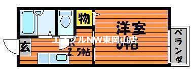 ハウスMセカンド(1K/2階)の間取り写真
