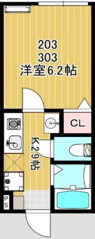 ラペ板橋本町(1K/2階)の間取り写真