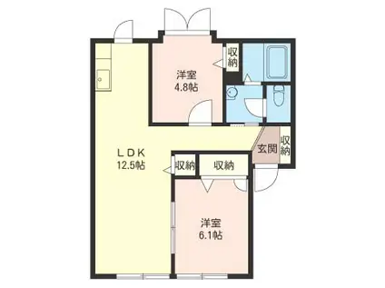 ガーデンハウスK(2LDK/1階)の間取り写真