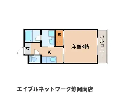 どんぐりはうす(1K/2階)の間取り写真