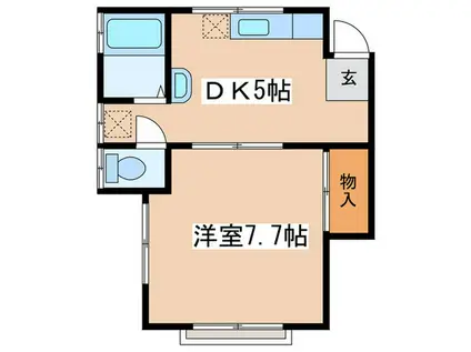 メゾン八坂(1DK/2階)の間取り写真