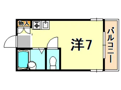 リトル六甲(ワンルーム/1階)の間取り写真