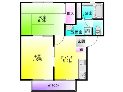 パナメゾンアオキ(2DK/1階)の間取り写真