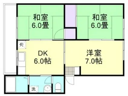 高越マンション(3DK/1階)の間取り写真
