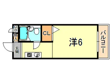 MJハイツ塩屋ヒルズ(1K/2階)の間取り写真