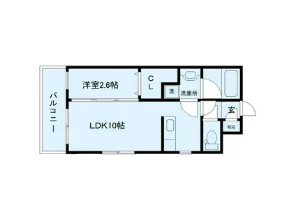 サンシャイン太子堂(1LDK/1階)の間取り写真