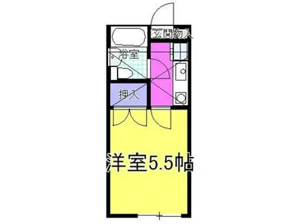 サンムーン相原(ワンルーム/1階)の間取り写真