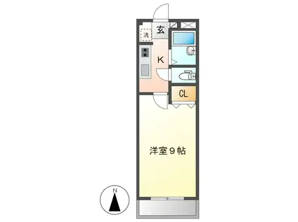 にんじんハウス(1K/2階)の間取り写真