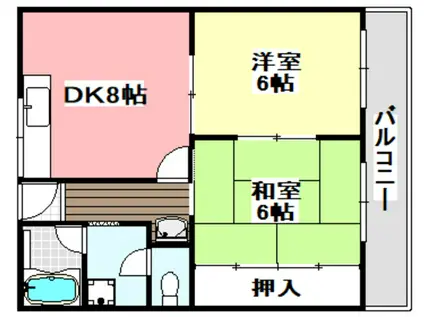 宮本マンション(2DK/3階)の間取り写真
