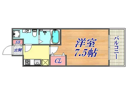 アドバンス神戸プラージュ(1K/9階)の間取り写真