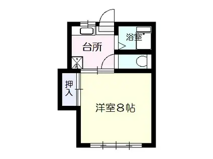 ボナ・カーサA棟(1K/2階)の間取り写真