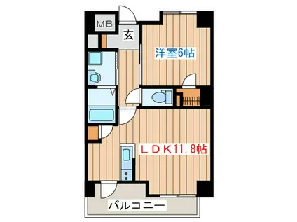 澄明舘 錦町(1LDK/6階)の間取り写真