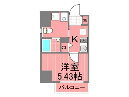 ゼスト横浜(1K/5階)の間取り写真