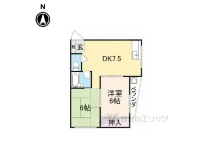 ロイヤルハイム日建(2DK/3階)の間取り写真