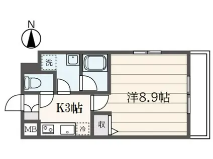 アルカディア東戸塚(1K/3階)の間取り写真