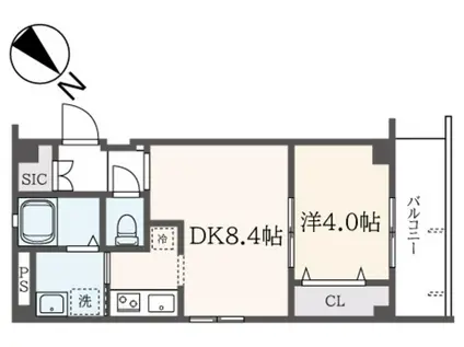 NOBLESSE横濱蒔田(1DK/2階)の間取り写真