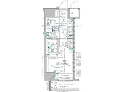 ディアレイシャス東別院(1K/8階)の間取り写真
