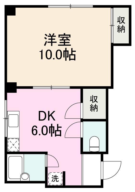 ハイツ松並(1DK/1階)の間取り写真