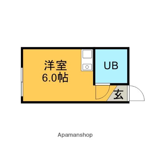 大手コーポ(ワンルーム/1階)の間取り写真