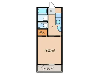 フィールドマーク(1K/1階)の間取り写真