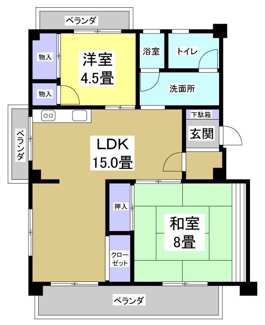 コーポ・ビークル(2LDK/3階)の間取り写真
