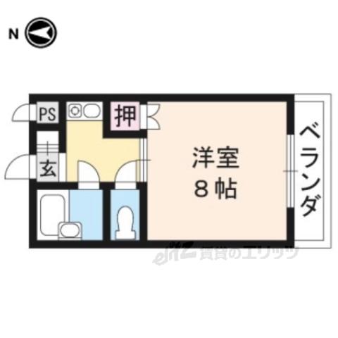 エーデルKATABIRA(1K/2階)の間取り写真