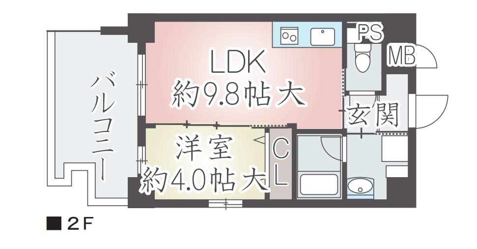 TS GARDEN(1LDK/6階)の間取り写真