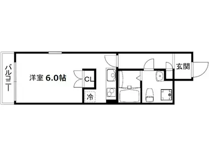 CONOIE平安(1K/2階)の間取り写真