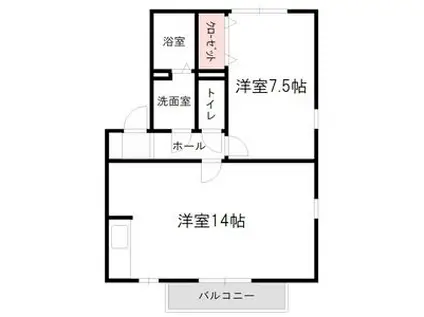 リヴェール岐南(1LDK/2階)の間取り写真