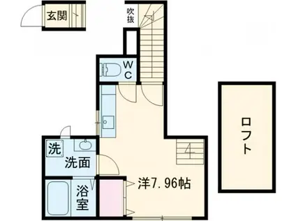 ボナールII(1SDK/2階)の間取り写真