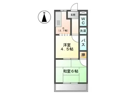 コーポナチ(2K/2階)の間取り写真