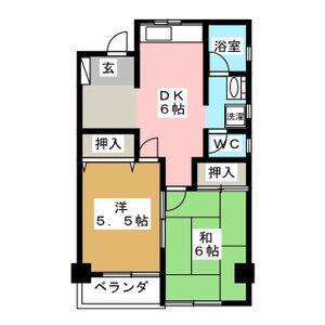 下田ビル(2DK/2階)の間取り写真