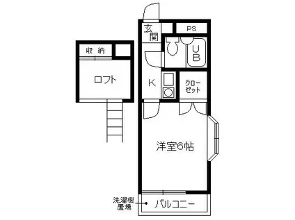 ヨーロピアン東加古川(1K/2階)の間取り写真