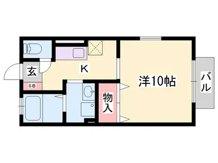 ルミエール A棟(ワンルーム/2階)の間取り写真