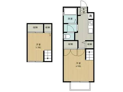 グランドール・アベニュ(2K/2階)の間取り写真