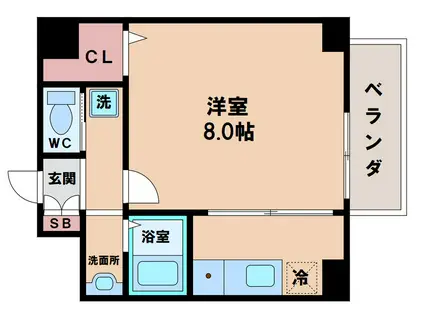 エレガンス長居(1K/6階)の間取り写真