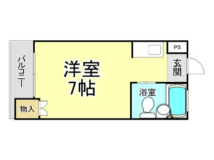 PLイースト北方(ワンルーム/2階)の間取り写真