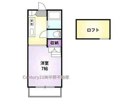 シャトレ隈Ⅲ(ワンルーム/1階)の間取り写真