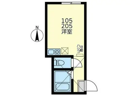 ユナイト横浜ブライトン(ワンルーム/1階)の間取り写真