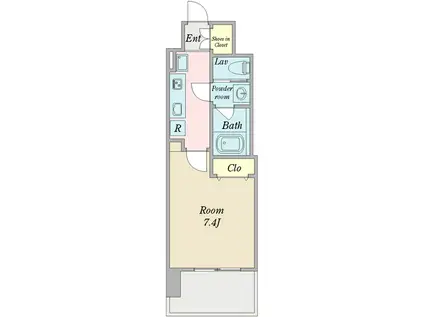 ココリグランデ(1K/2階)の間取り写真