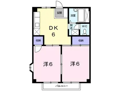 八木沢ビル(2DK/2階)の間取り写真