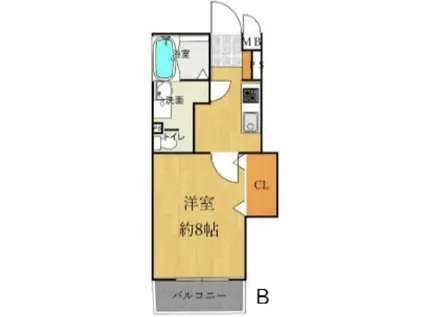 ミオ スタンザ(1K/4階)の間取り写真
